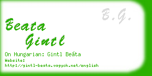 beata gintl business card